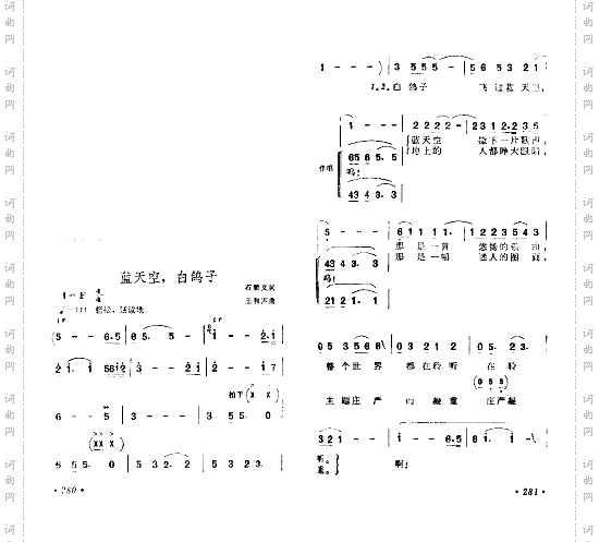 蓝天空白鸽子