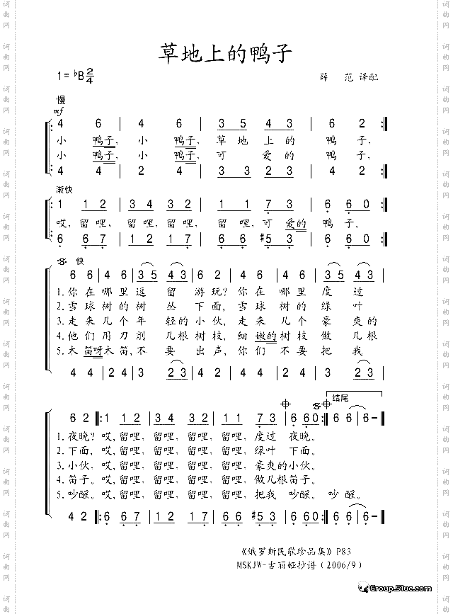 草地上的鸭子