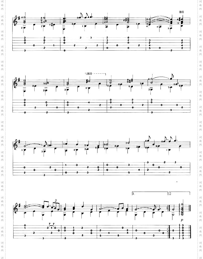 TheMinstrelBoy吉它曲谱