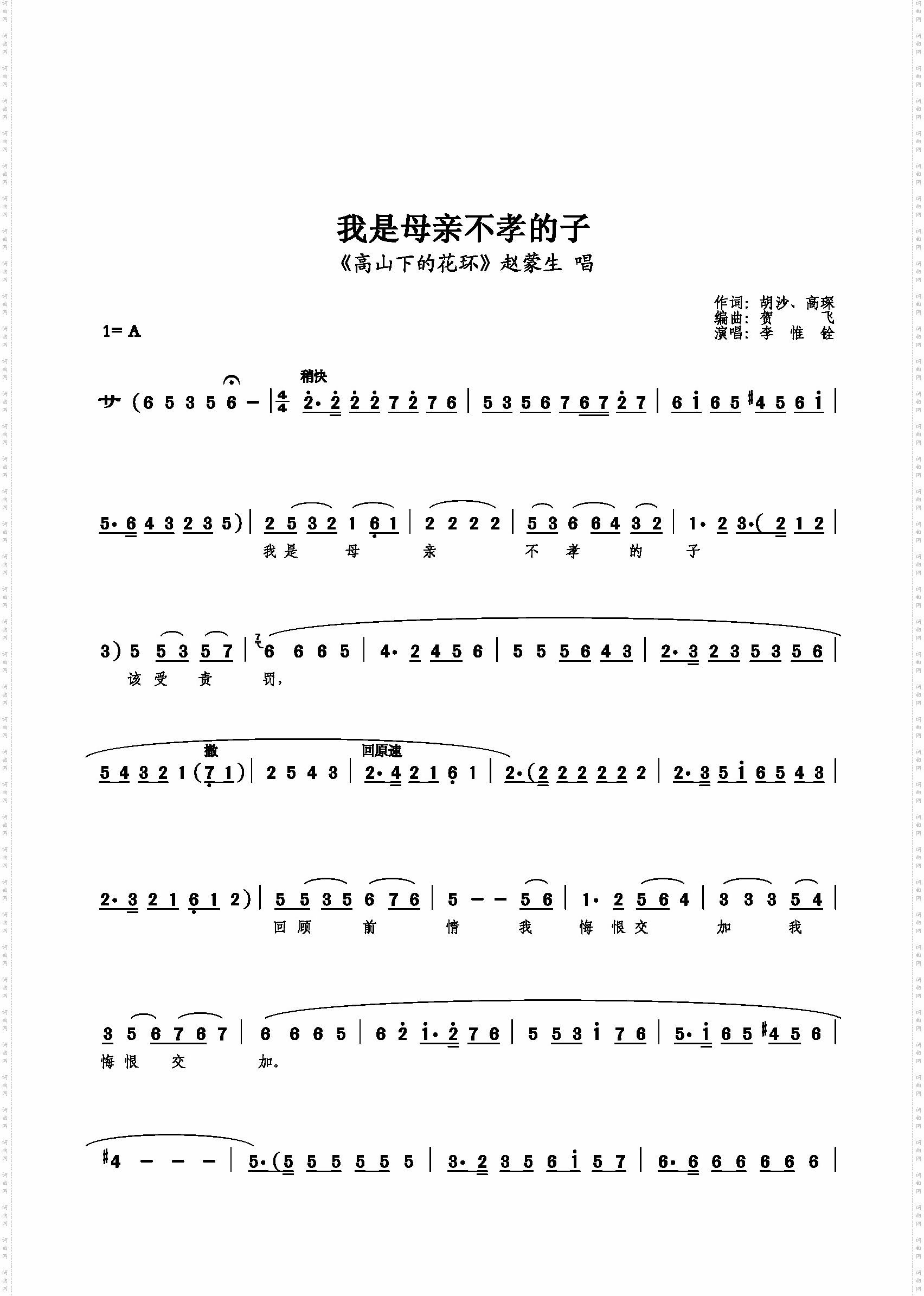 我是母亲不孝的子
