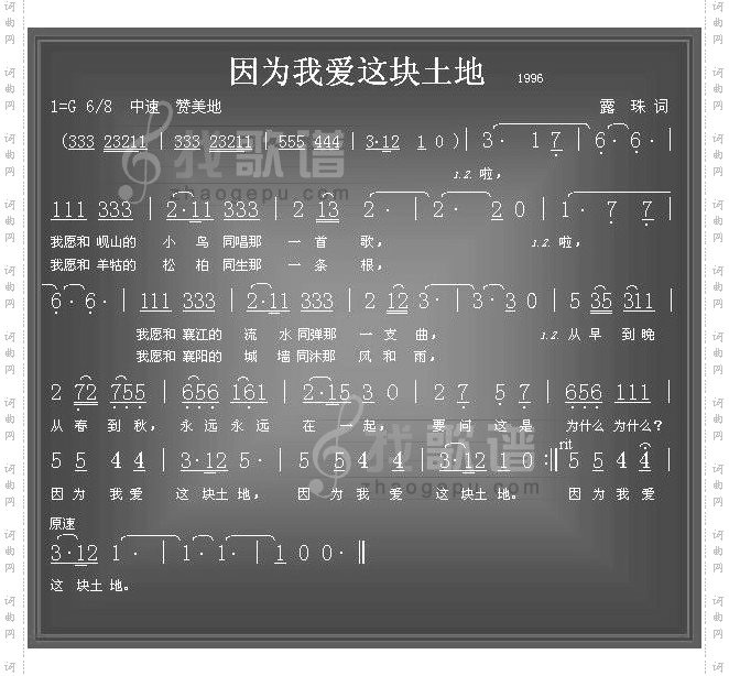 因为我爱这块土地