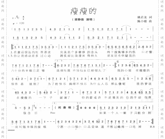 瘦瘦的梁静茹演唱---可听