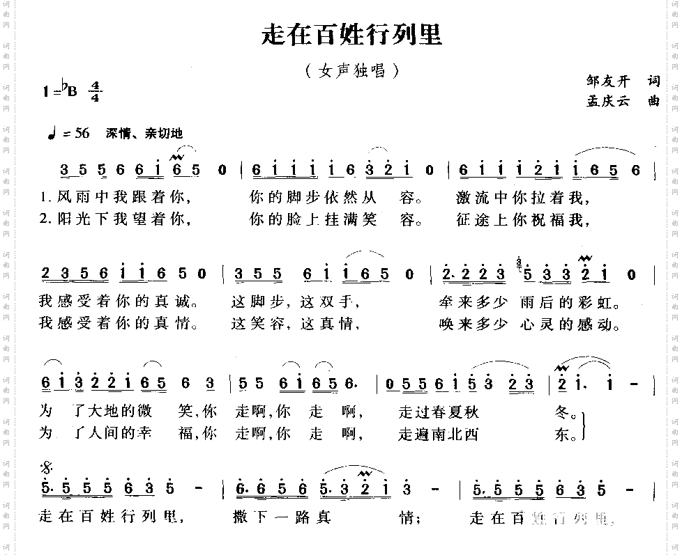 走在百姓行列里