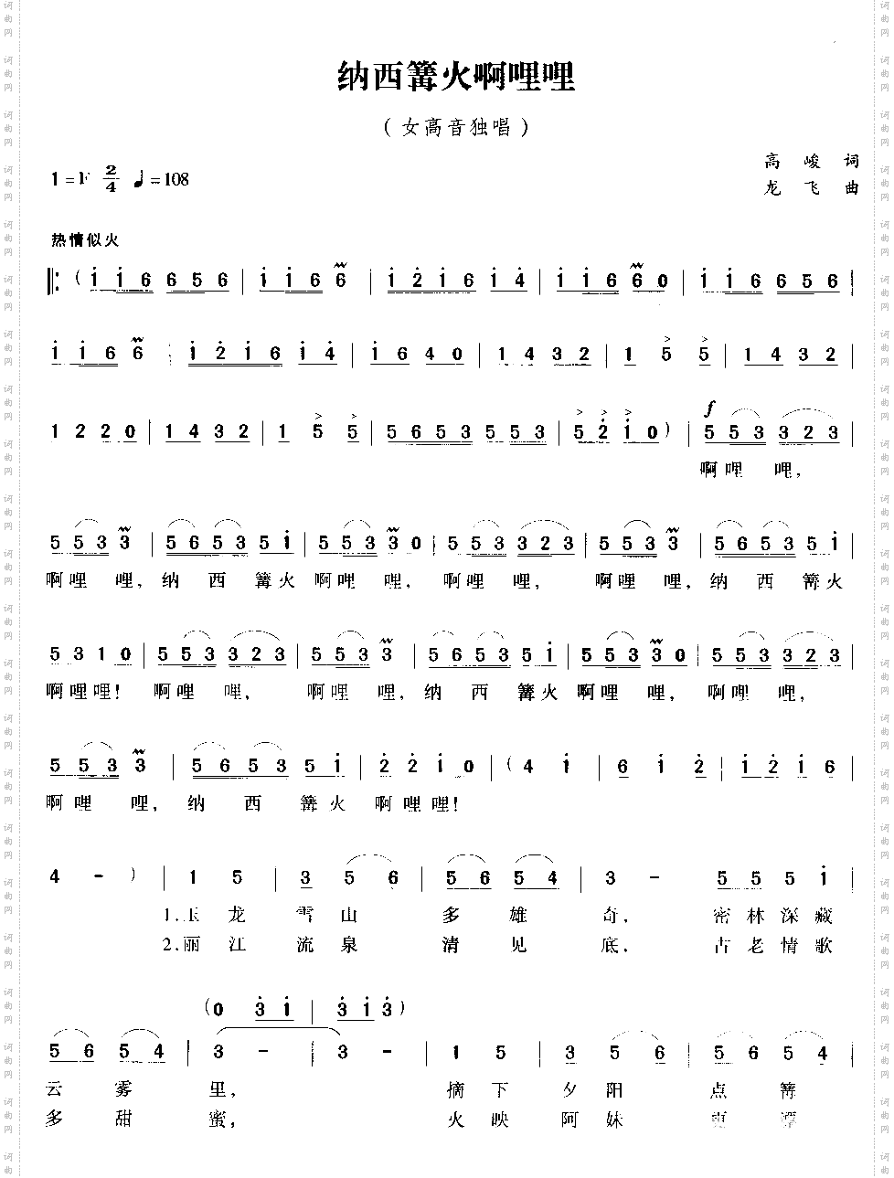 纳西篝火啊哩哩