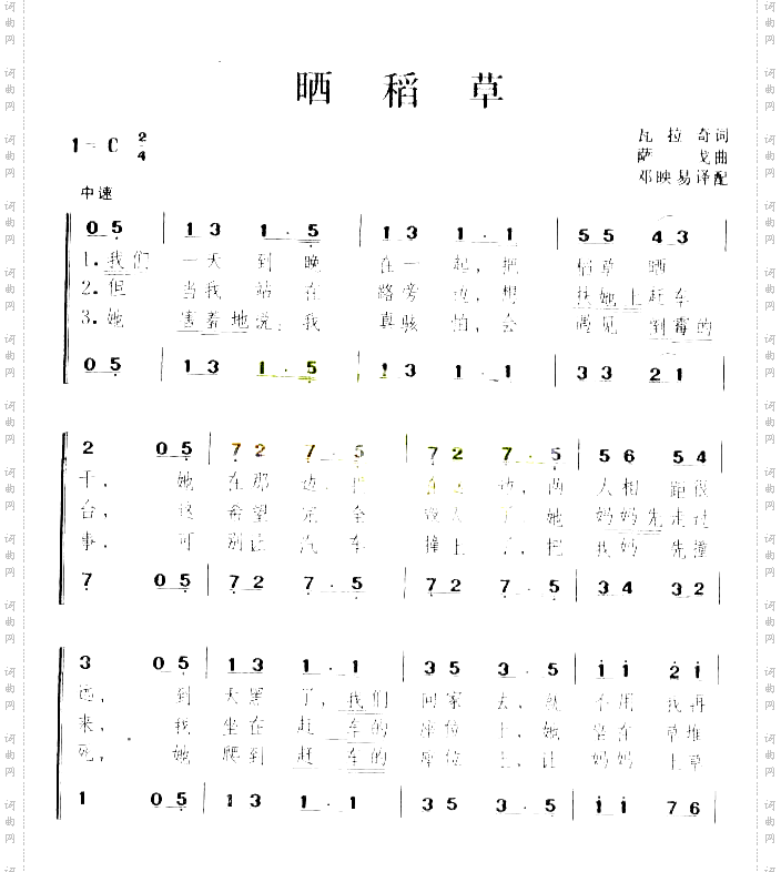 晒稻草