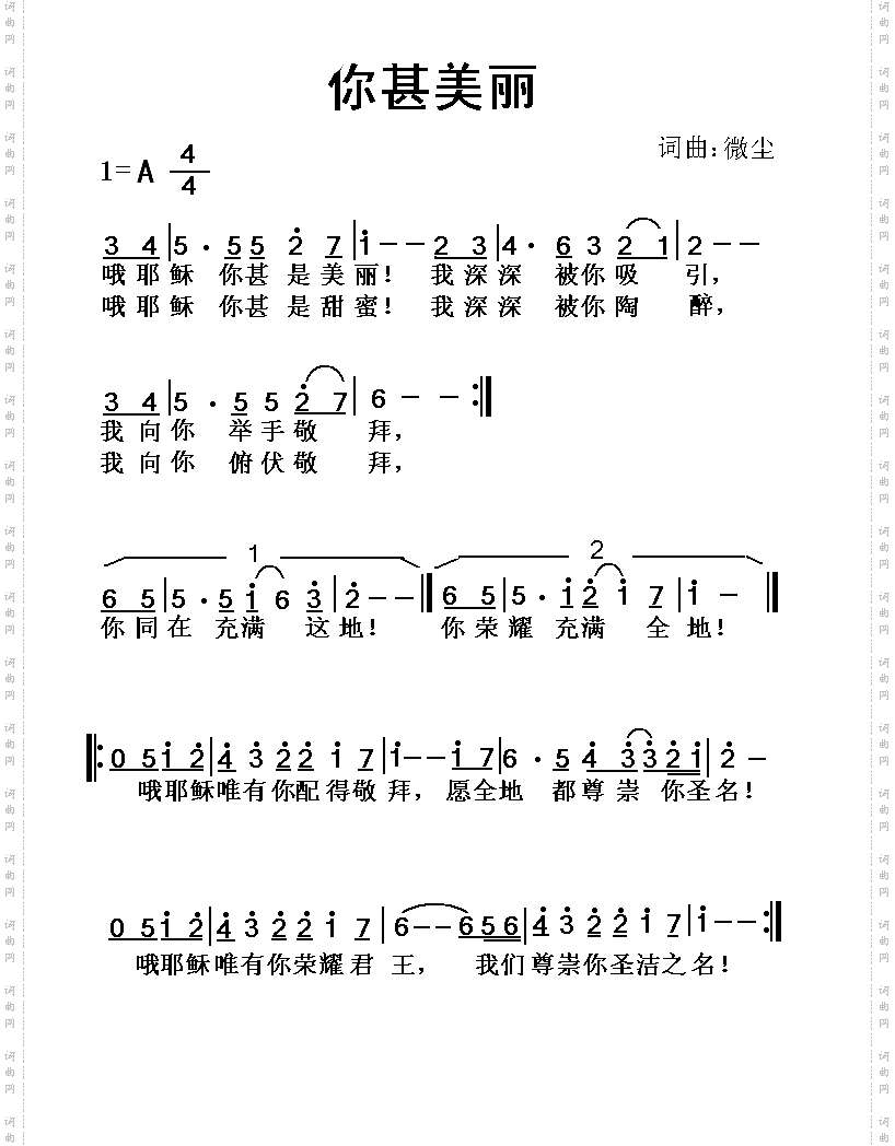 你甚美丽
