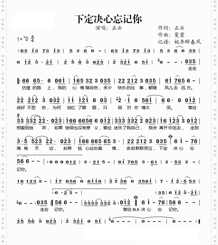 下定决心忘记你