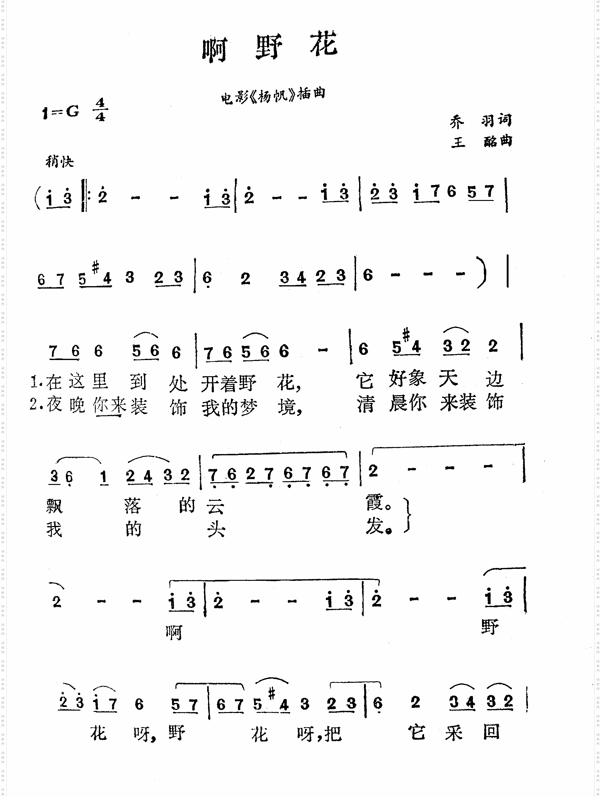 啊，野花扬帆插曲