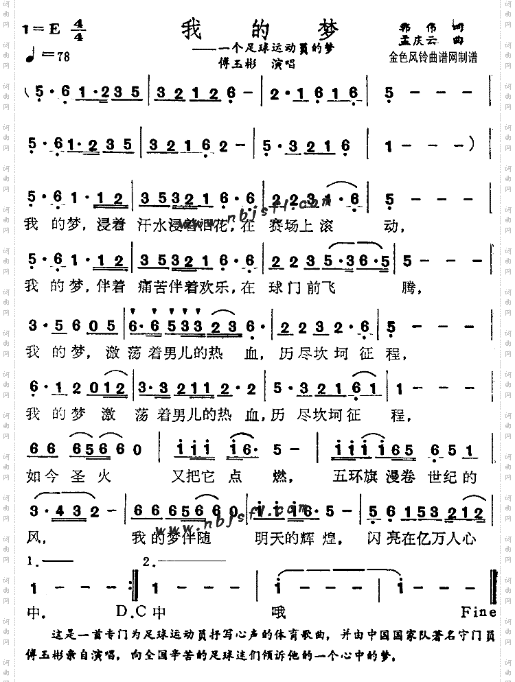 我的梦——一个足球运动员的梦