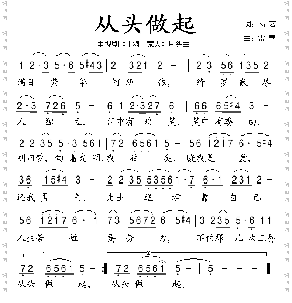 从头做起《上海一家人》片头曲