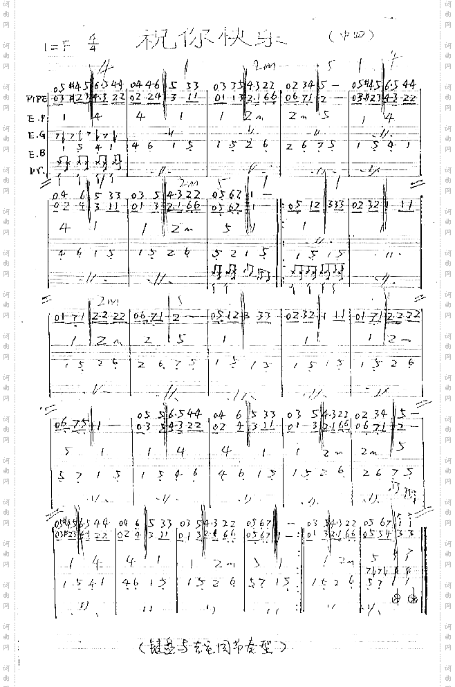 祝你快乐－乐队总谱[手稿]