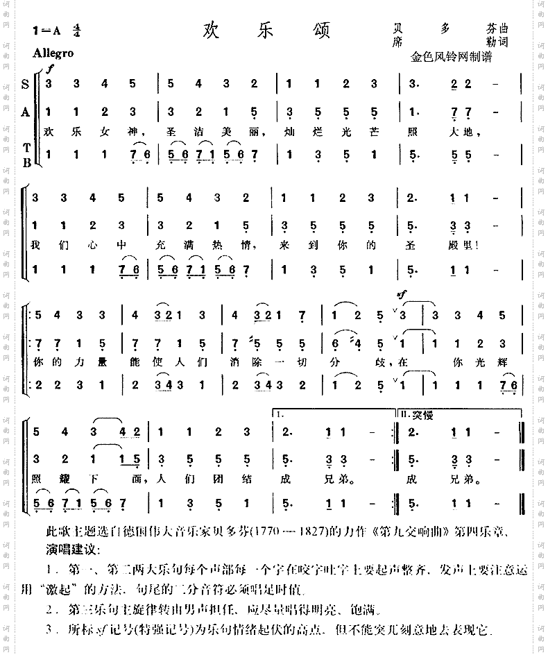 欢乐颂《第九交响曲》选曲