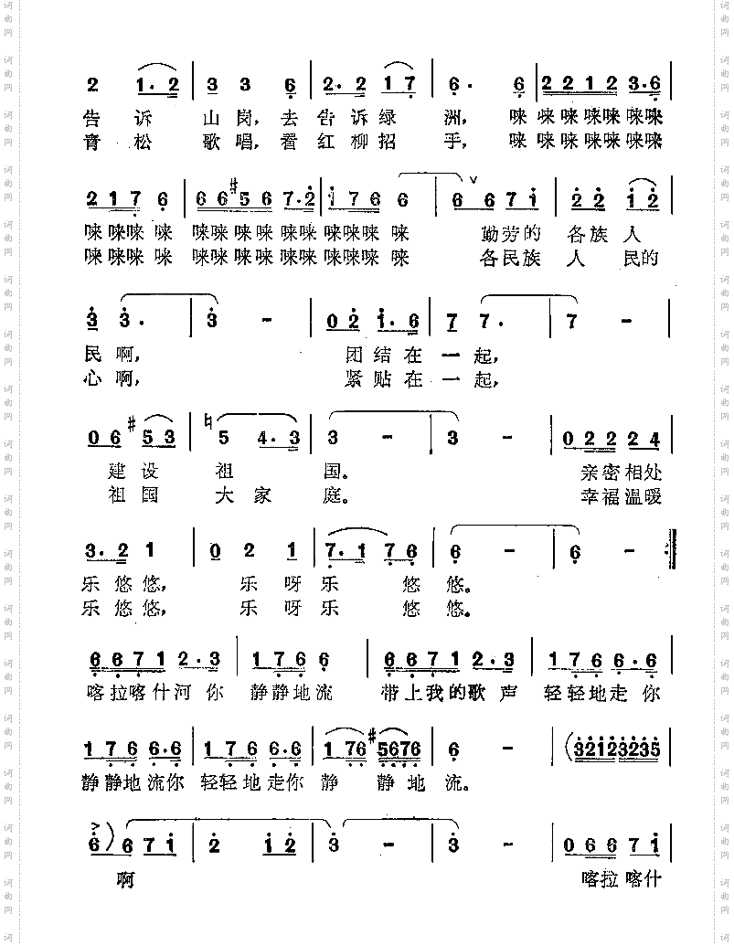 喀拉喀什河呀静静地流