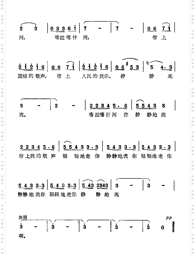 喀拉喀什河呀静静地流