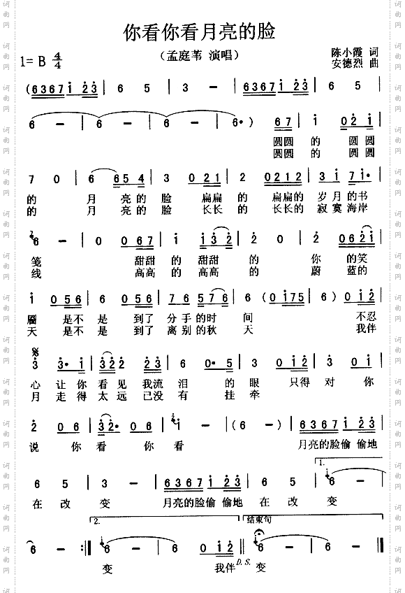 你看你看月亮的脸