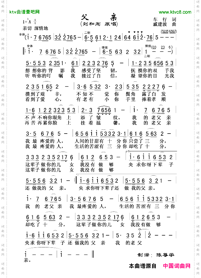 父亲车行词戚建波曲