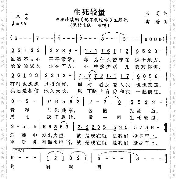 生死较量《绝不放过你》主题歌