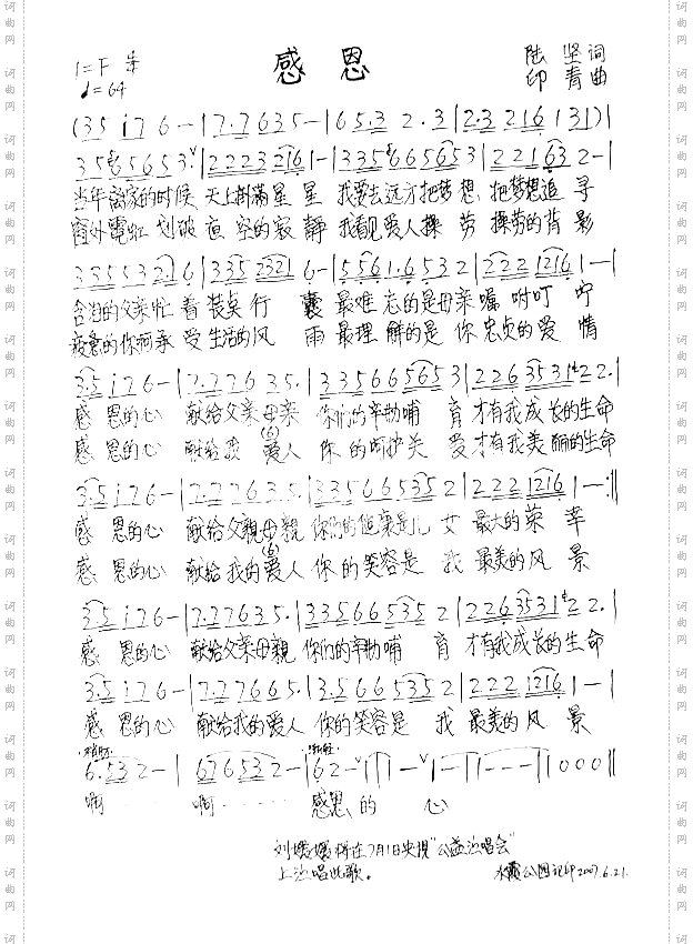 感恩印青作曲