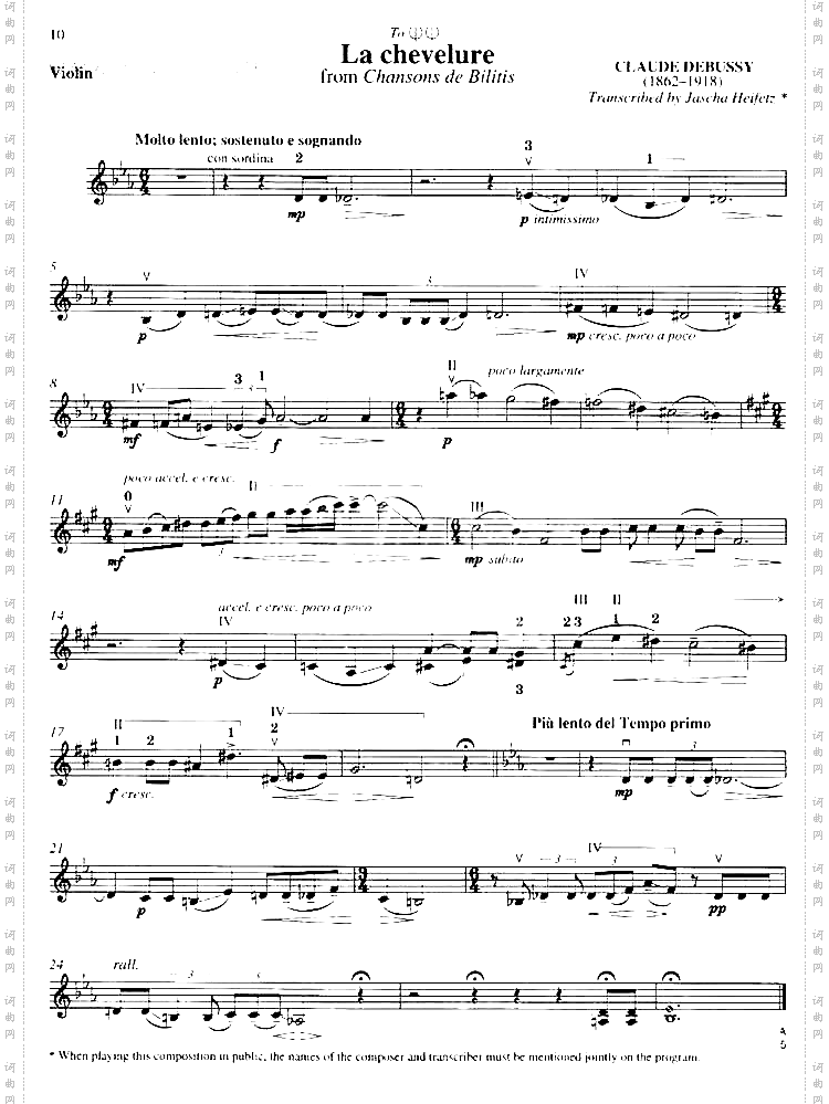 海菲茨-DEBUSSY《Lachevelure》