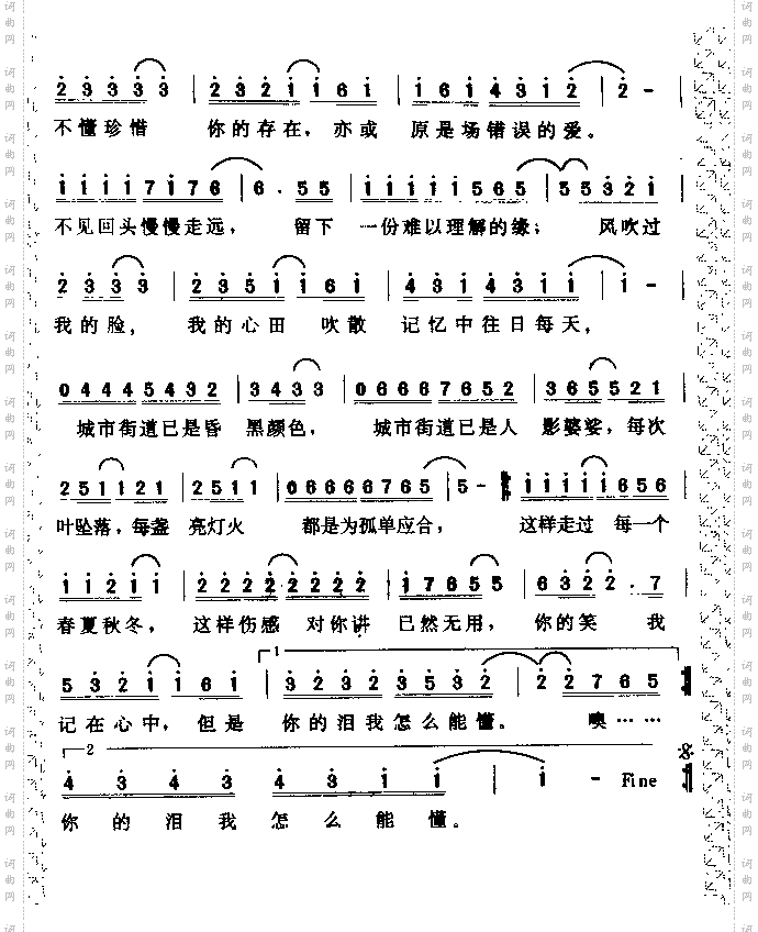 你的泪我怎么能懂