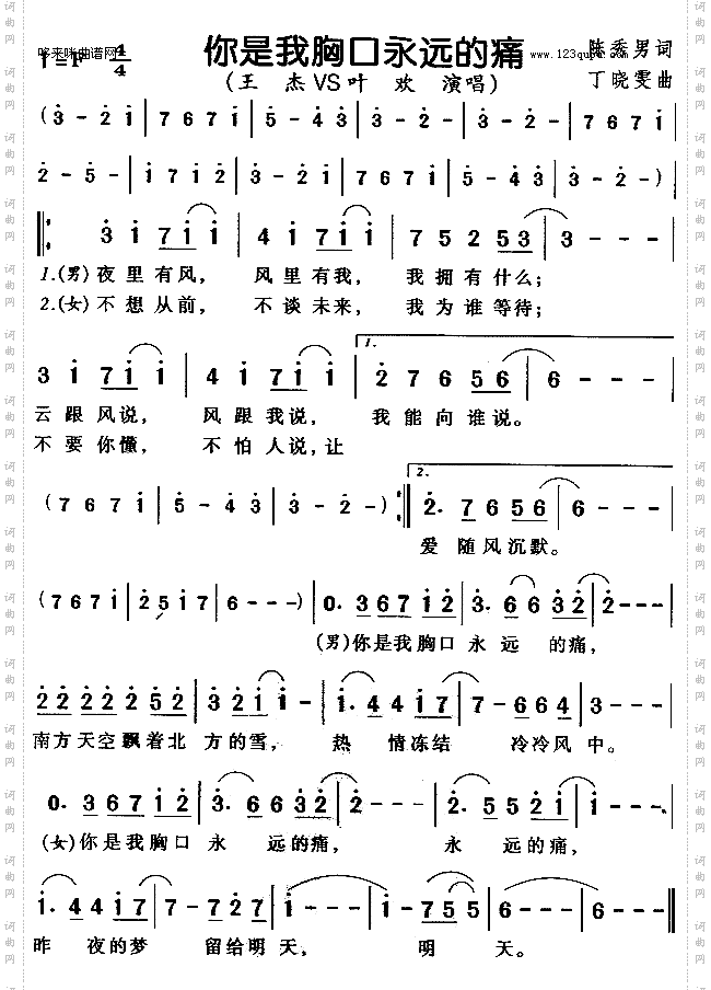 你是我胸口永远的痛-王杰、叶欢