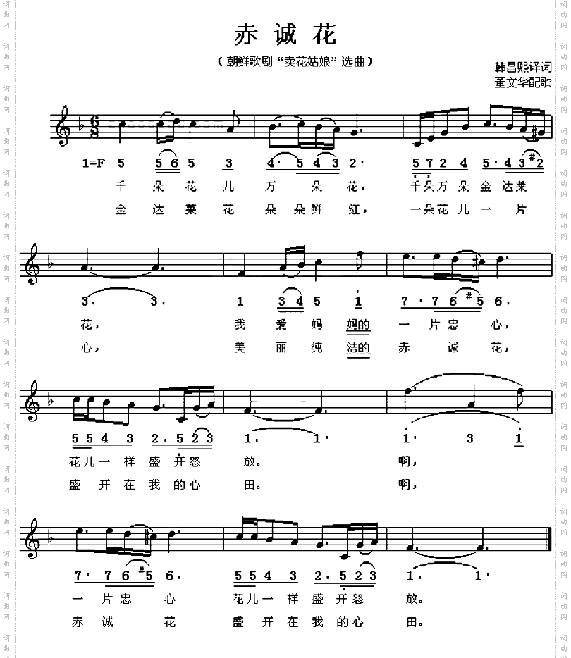 赤诚花朝鲜民歌