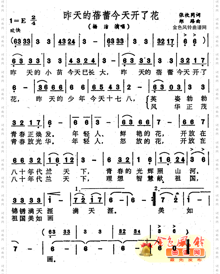 昨天的蓓蕾今天开了花