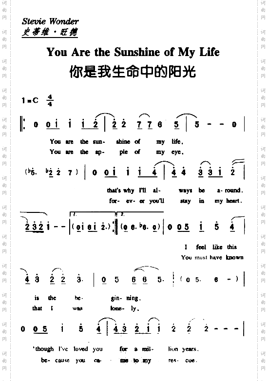 你是我生命中的阳光
