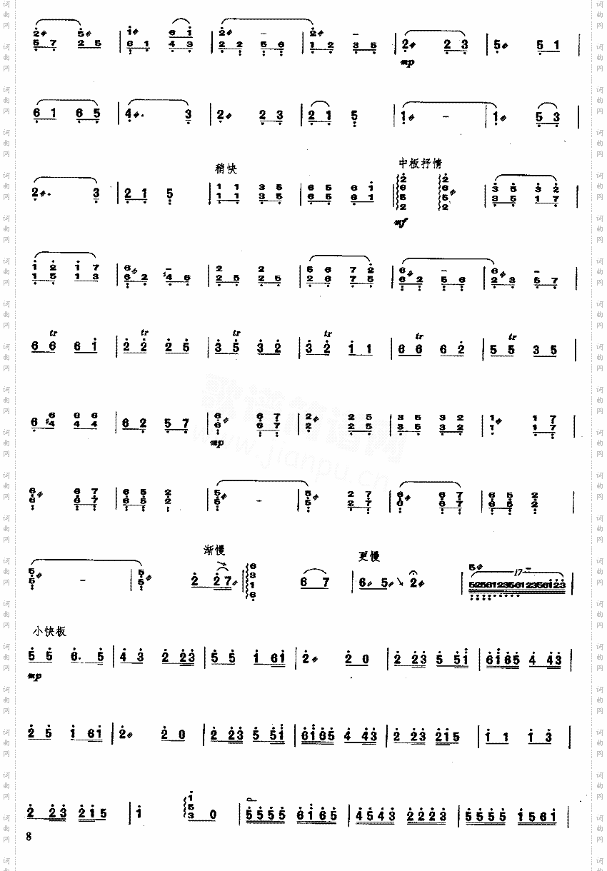 胜利花灯[简谱版]独奏共4张