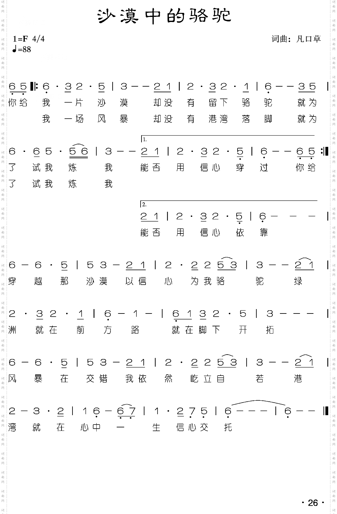 沙漠中的骆驼