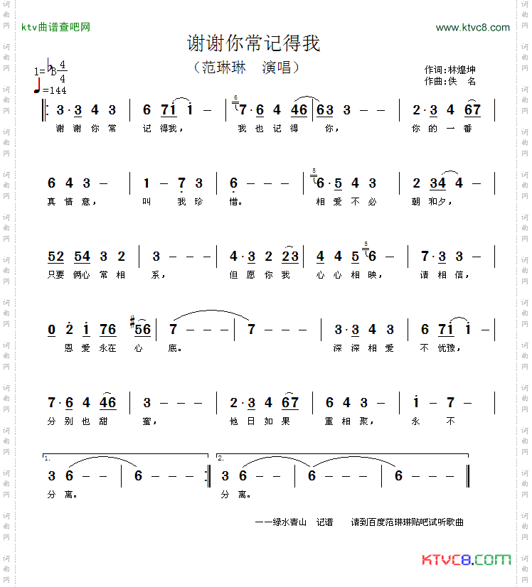 谢谢你常记得我