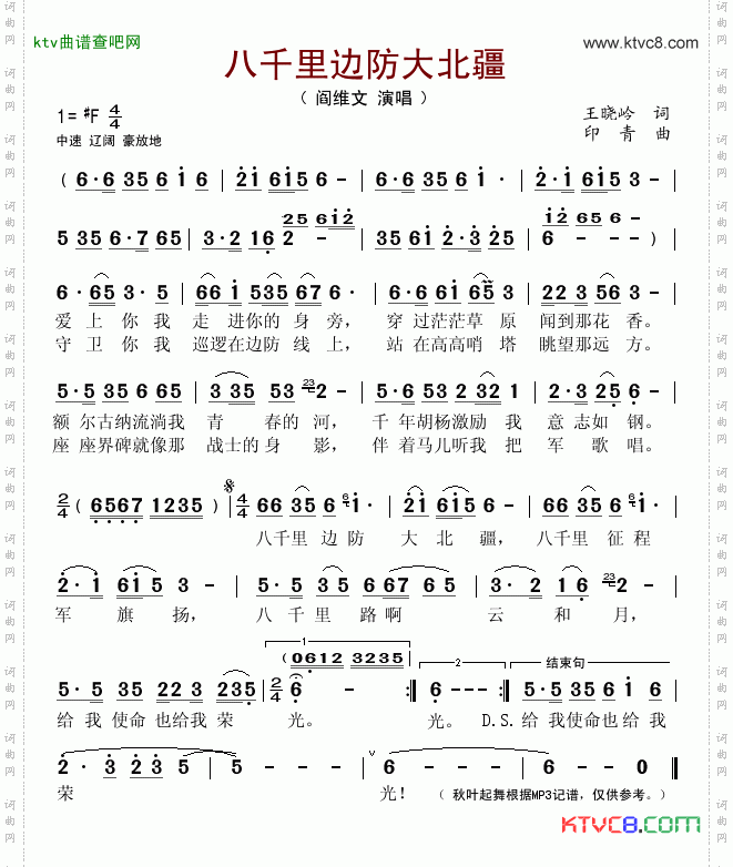 八千里边防大北疆_ 内蒙古军区军歌 