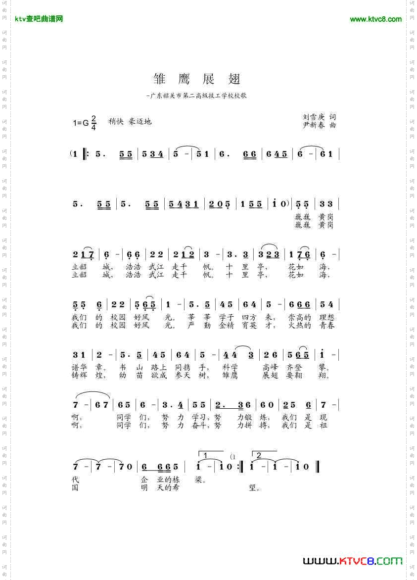韶关第二高级技工学校校歌-雏鹰展翅
