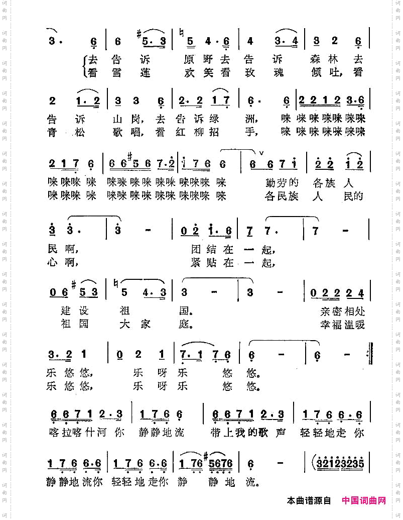 喀拉喀什河呀静静地流