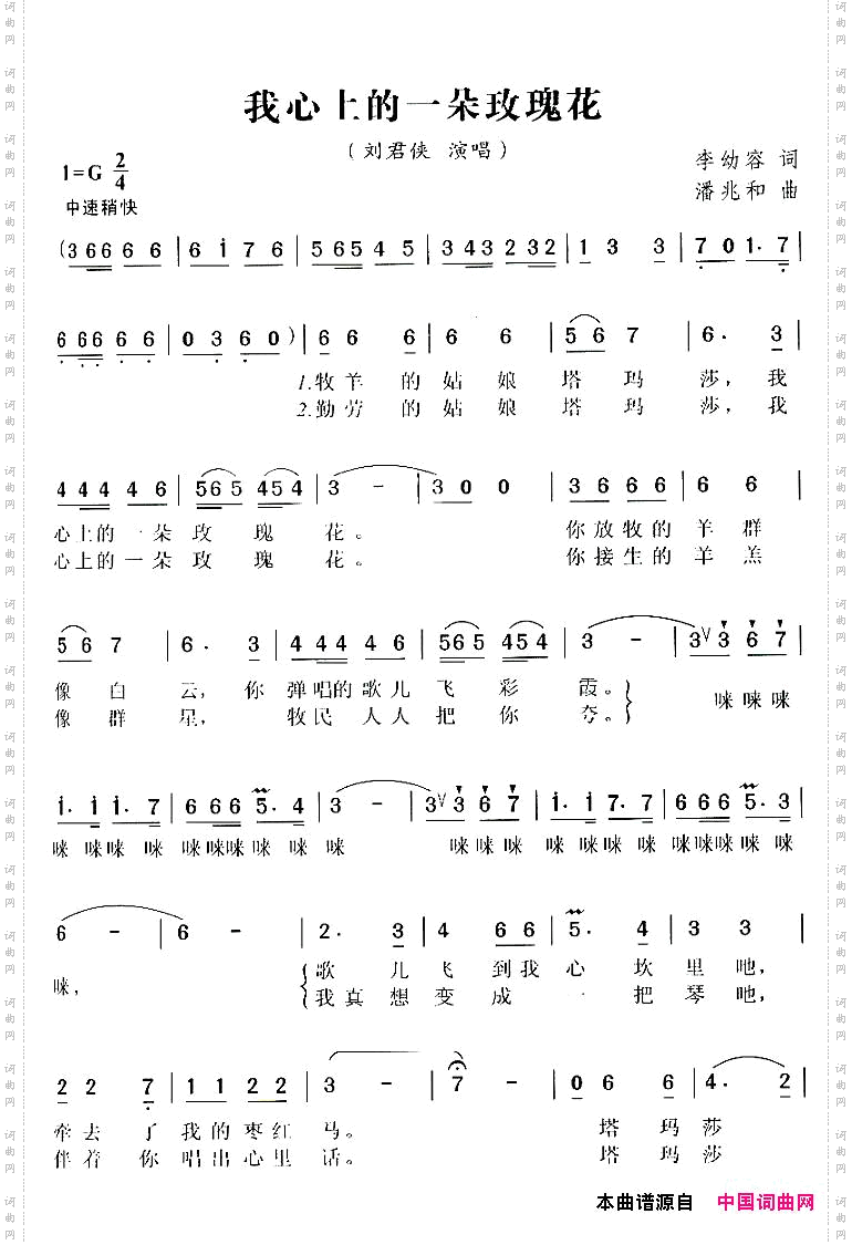 我心上的一朵玫瑰花