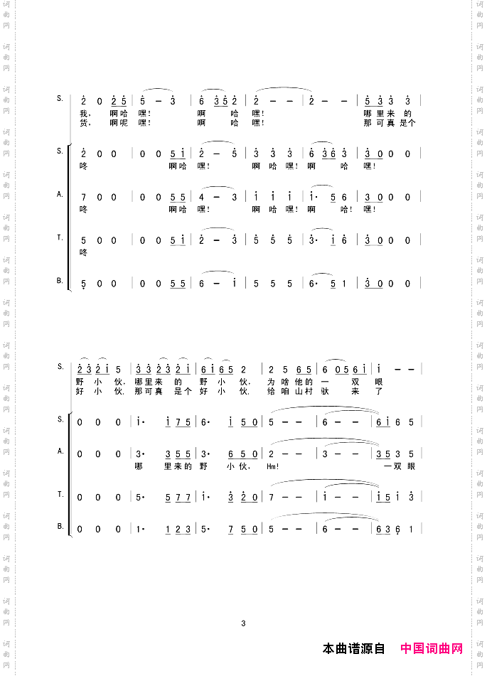 拉骆驼的黑小伙敏岐词张颂曲