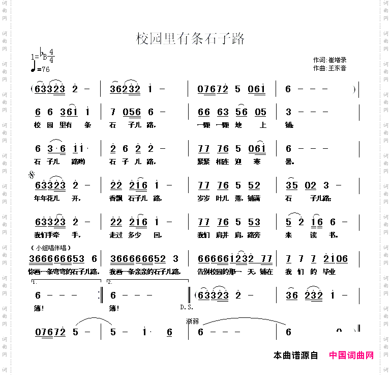 校园里有条石子路