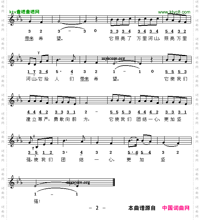 点燃火炬线、简谱混排版[坦桑尼亚]