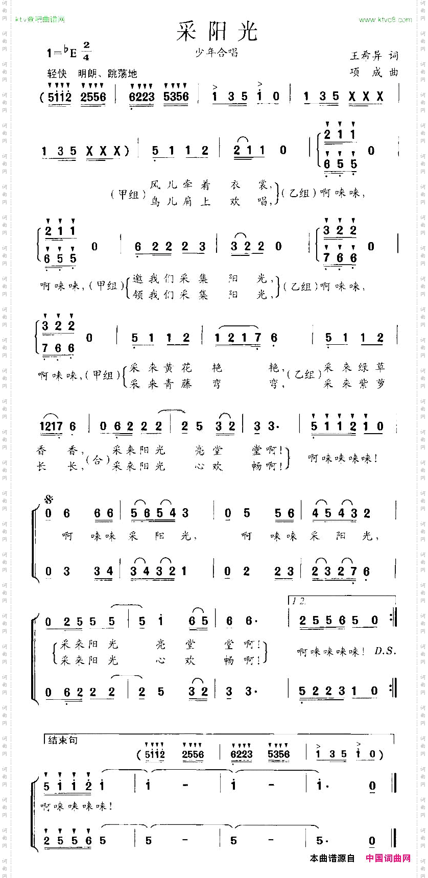 采阳光合唱