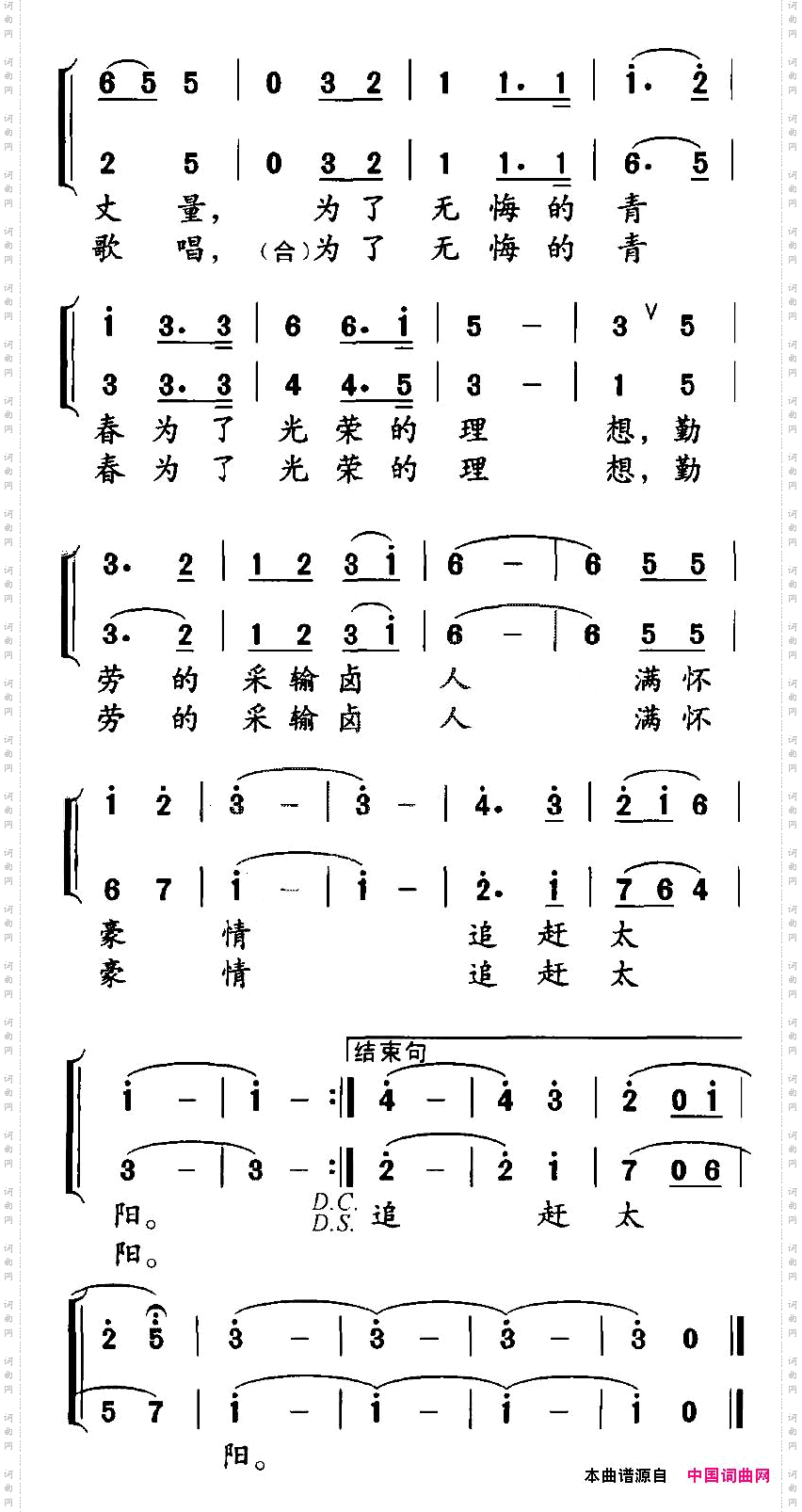 追赶太阳徐晓明词秦咏诚曲