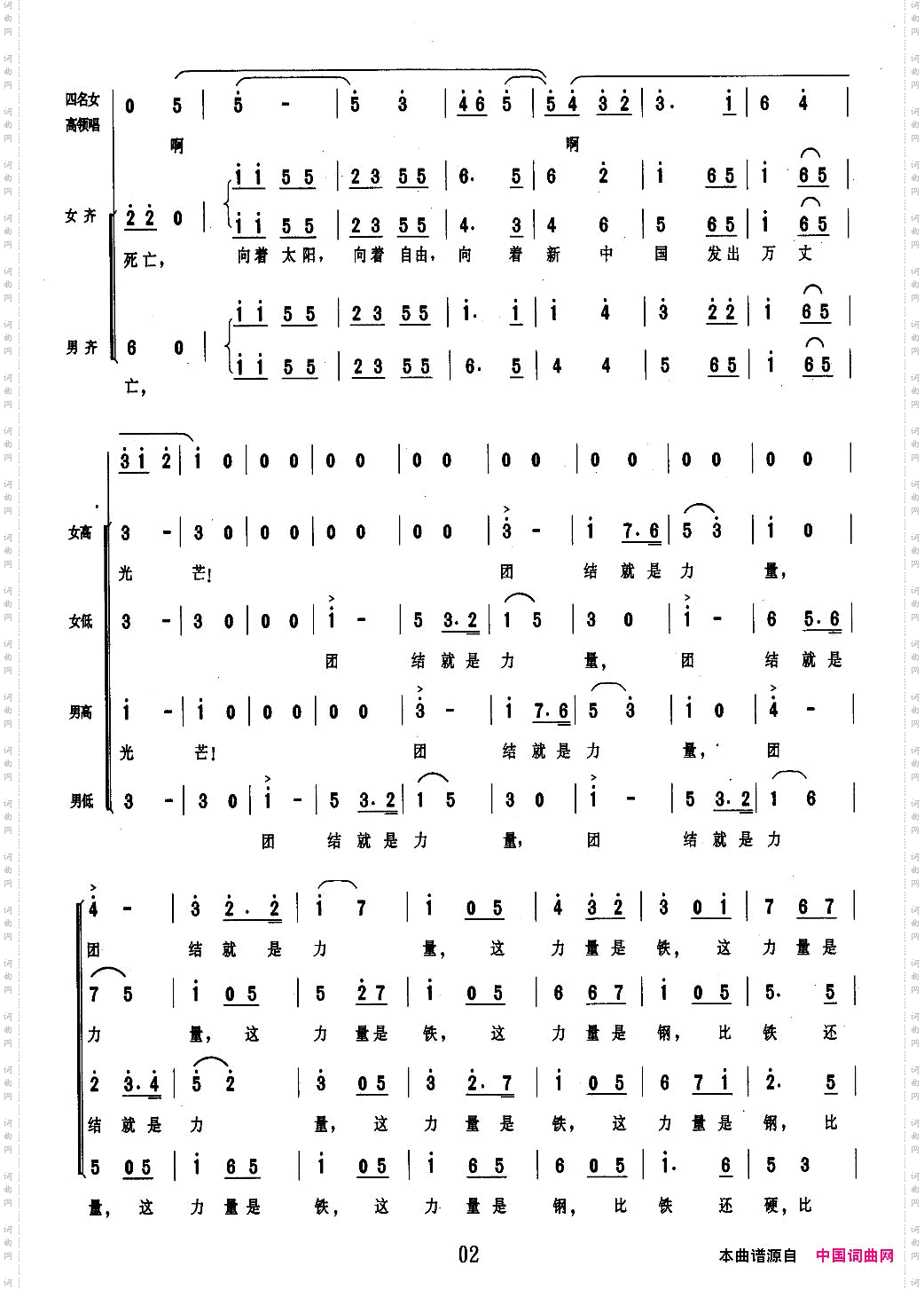团结就是力量（杨余燕编合唱版）