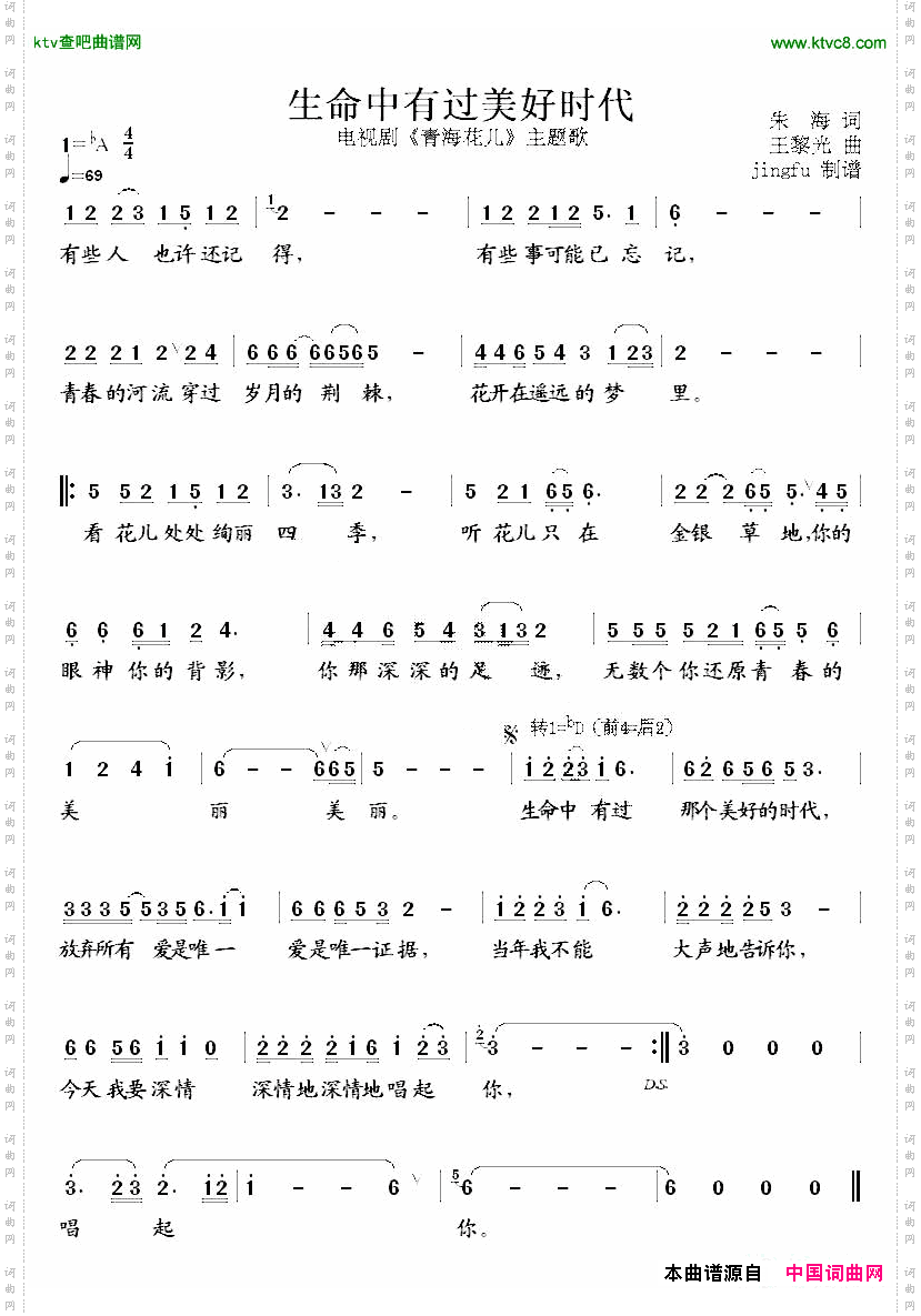 生命中有过美好时代_电视剧《青海花儿》主题歌