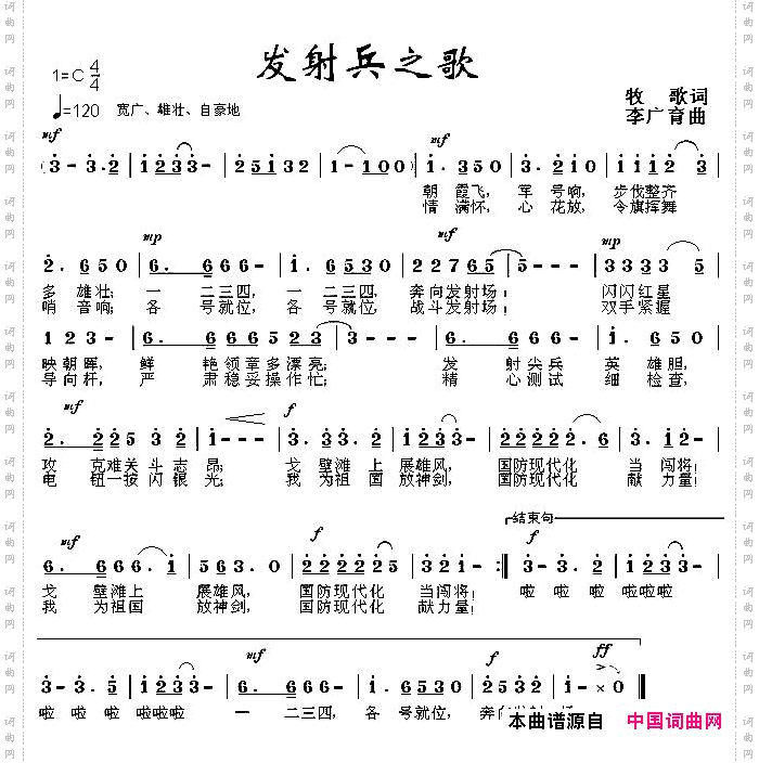发射兵之歌