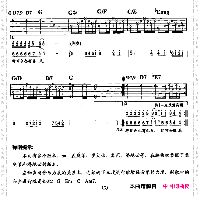 野百合也有春天_李刚编配版