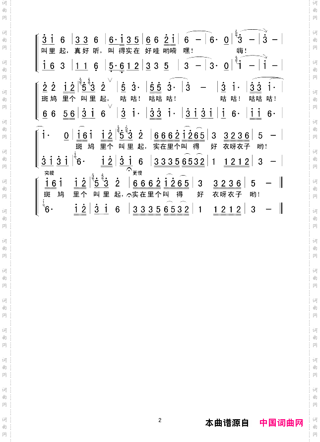 斑鸠调