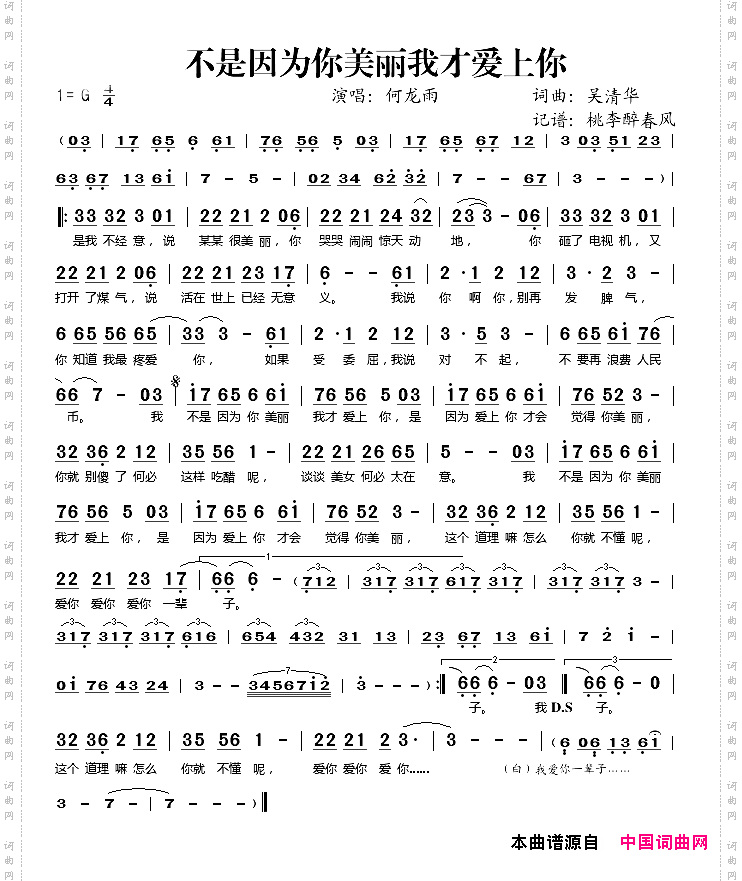 不是因为你美丽我才爱上你