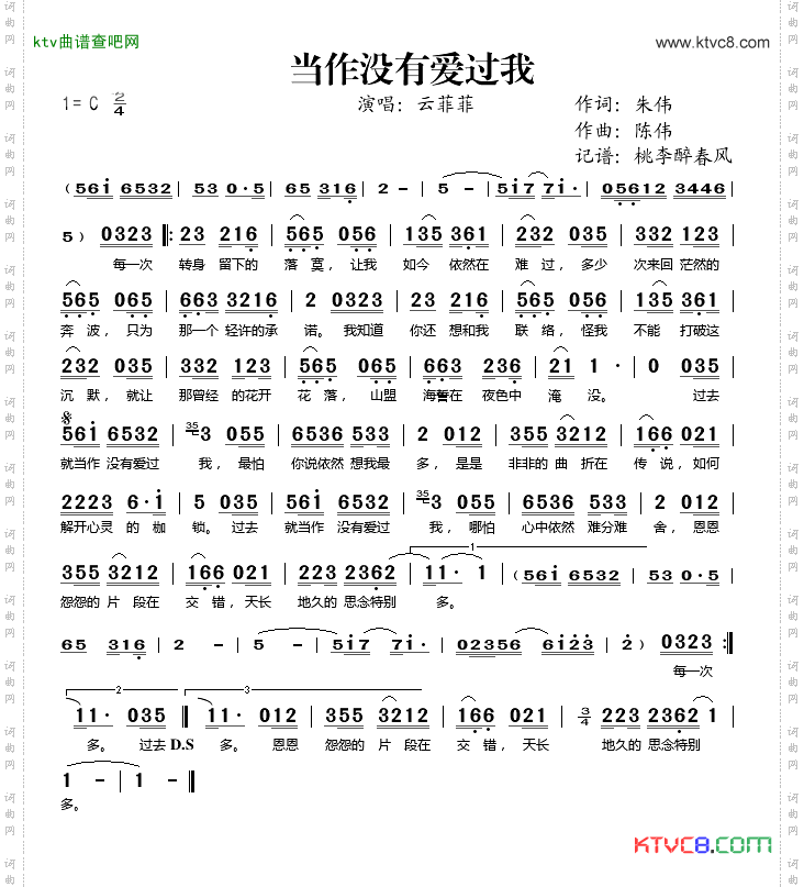 当做没有爱过我