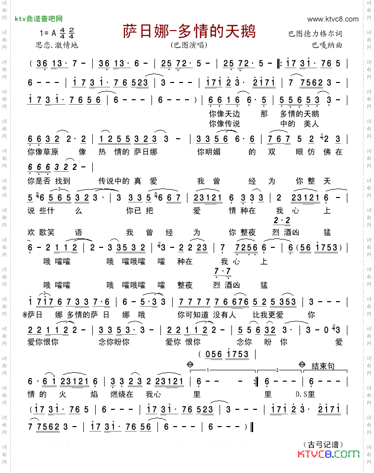 萨日娜-多情的天鹅