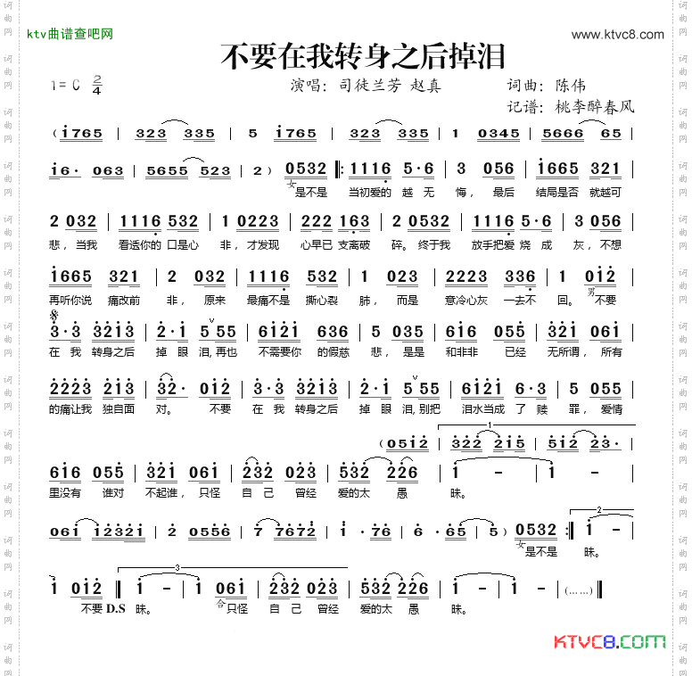 不要在我转身之后掉泪