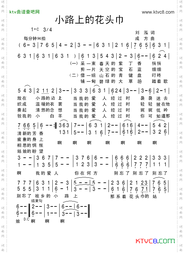 小路上的花头巾